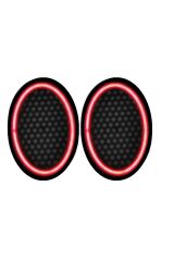 Damla Oval Neon Led Işıklı Midrange Hoparlör Kapağı Kırmızı