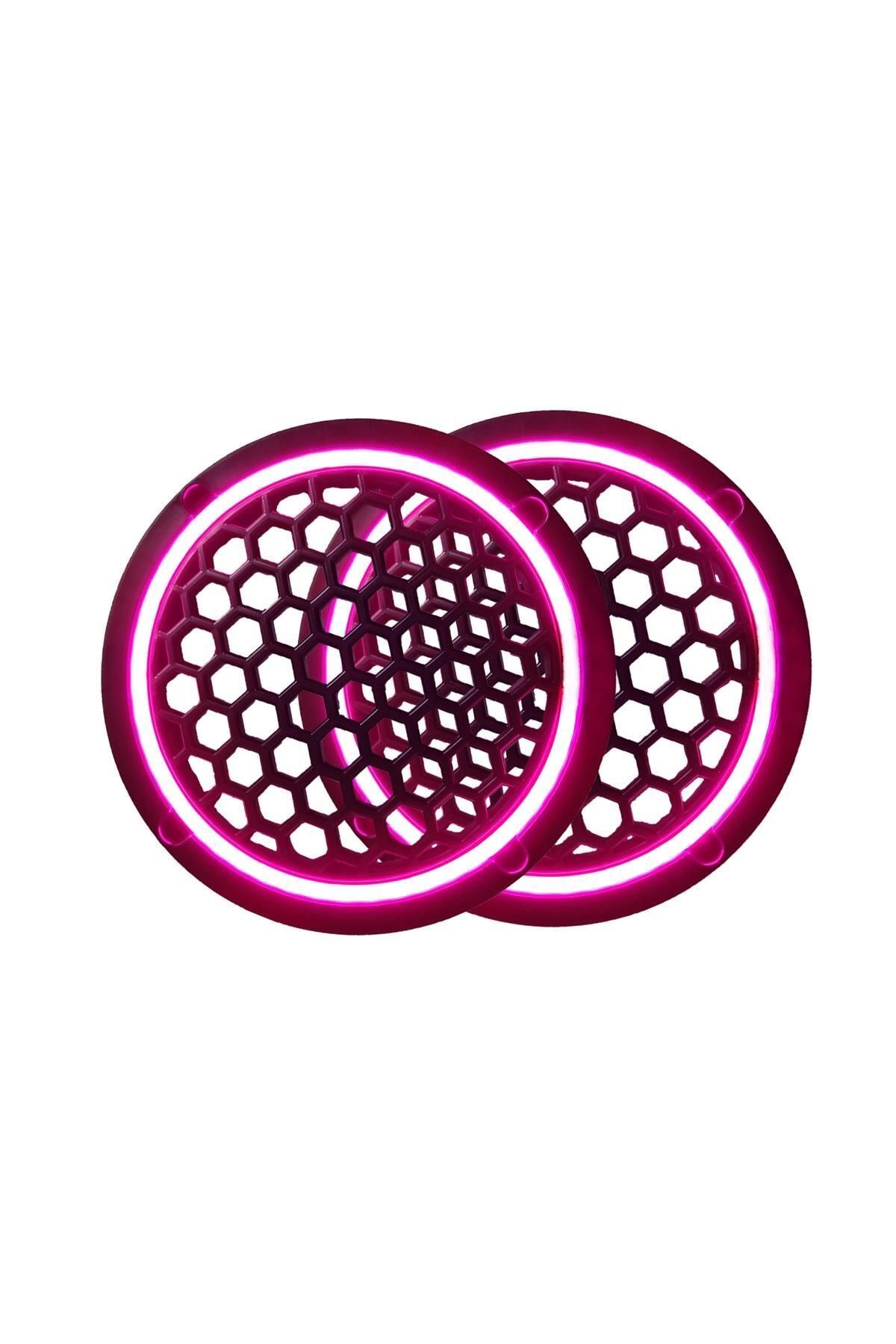 Neon Işıklı 16 Cm Hoparlör Ve Midrange Kapağı - 2 Adet - Pembe