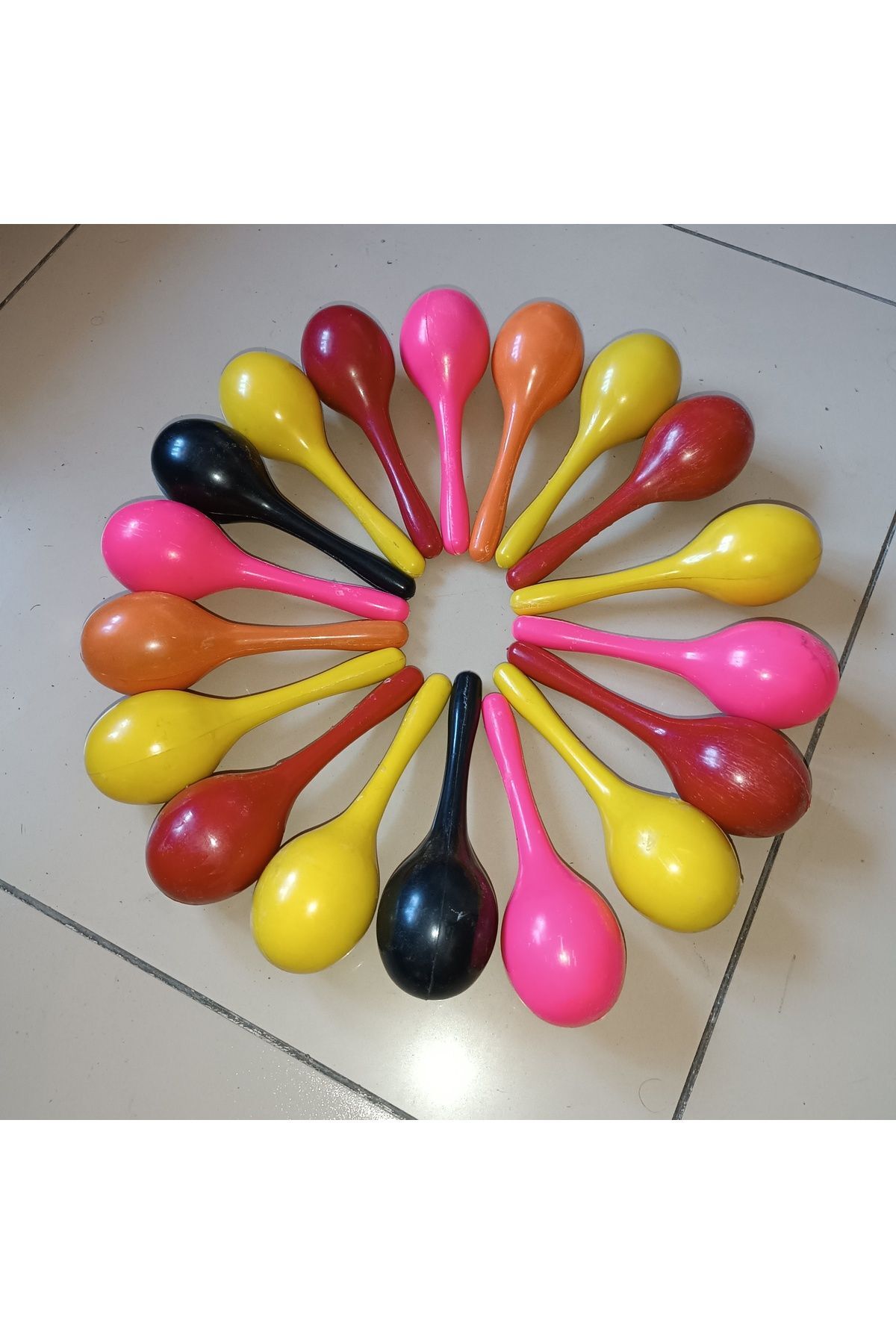 Plastik Marakas Çift Turuncu