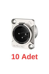 Rx-j902 Xlr 3 Pin Jak Erkek Şase Jak 10'lu Hazır Paket