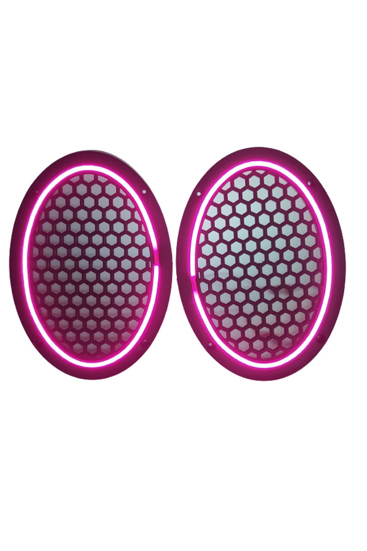Damla Oval Neon Led Işıklı Midrange Hoparlör Kapağı Mor