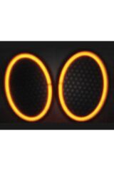 Damla Oval Neon Led Işıklı Midrange Hoparlör Kapağı Çiftli (2 Adet) Turuncu
