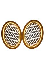 Damla Oval Neon Led Işıklı Midrange Hoparlör Kapağı Çiftli (2 Adet) Turuncu