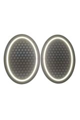 Damla Oval Neon Led Işıklı Midrange Hoparlör Kapağı Beyaz