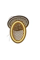 Damla Oval Neon Led Işıklı Midrange Hoparlör Kapağı Çiftli (2adet) Gün Işığı (Sarı)