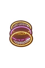 Damla Oval Neon Led Işıklı Midrange Hoparlör Kapağı Çiftli (2adet) Gün Işığı (Sarı)