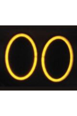 Damla Oval Neon Led Işıklı Midrange Hoparlör Kapağı Çiftli (2adet) Gün Işığı (Sarı)