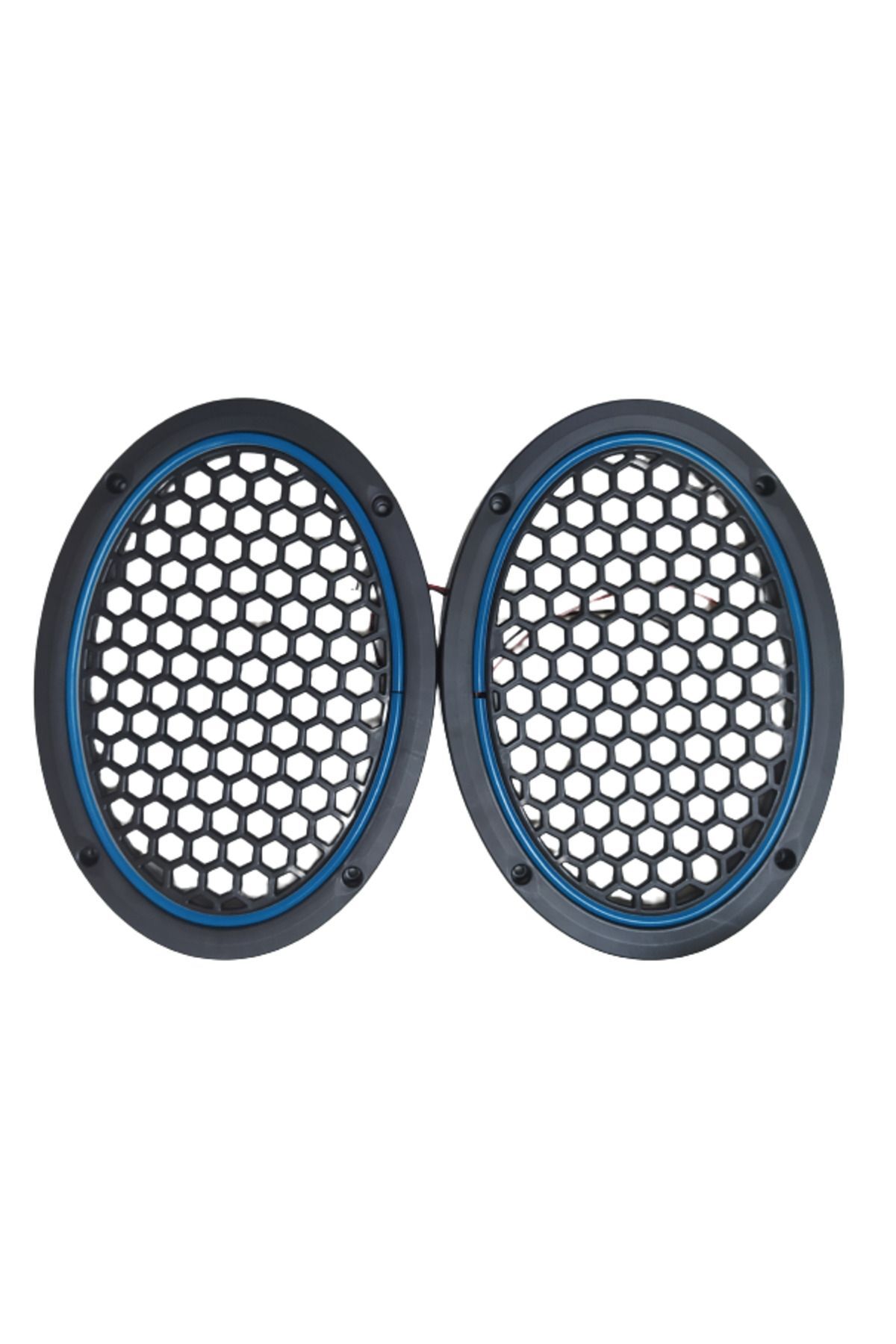 Damla Oval Neon Led Işıklı Midrange Hoparlör Kapağı Mavi