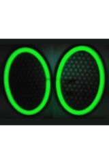 Damla Oval Neon Led Işıklı Midrange Hoparlör Kapağı Çiftli (2ADET) Yeşil
