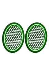 Damla Oval Neon Led Işıklı Midrange Hoparlör Kapağı Çiftli (2ADET) Yeşil
