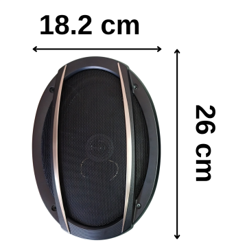Çift Oval Oto Hoparlör Tweeter'lı 6x9 (16,5x23,3cm) 4 Ohm 300 Watt