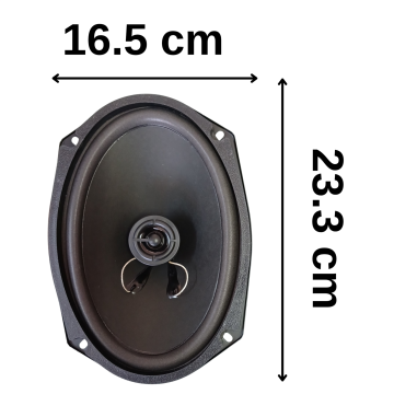 Çift Oval Oto Hoparlör Tweeter'lı 6x9 (16,5x23,3cm) 4 Ohm 300 Watt